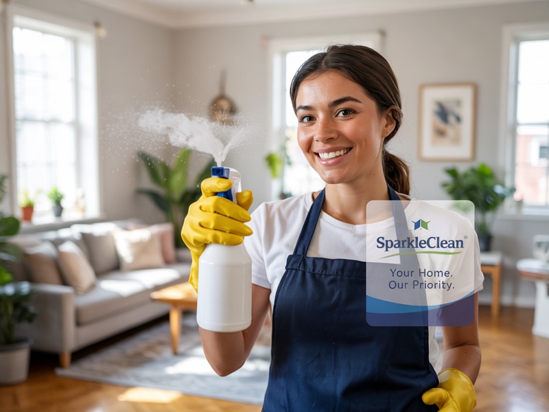Cleaning professional at work
