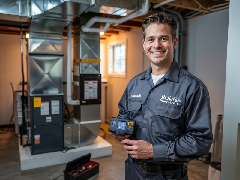 HVAC professional at work