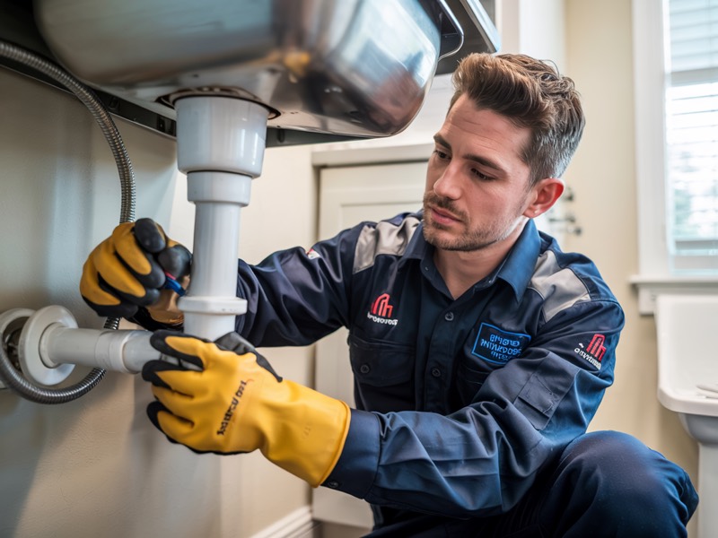 Plumbing professional at work